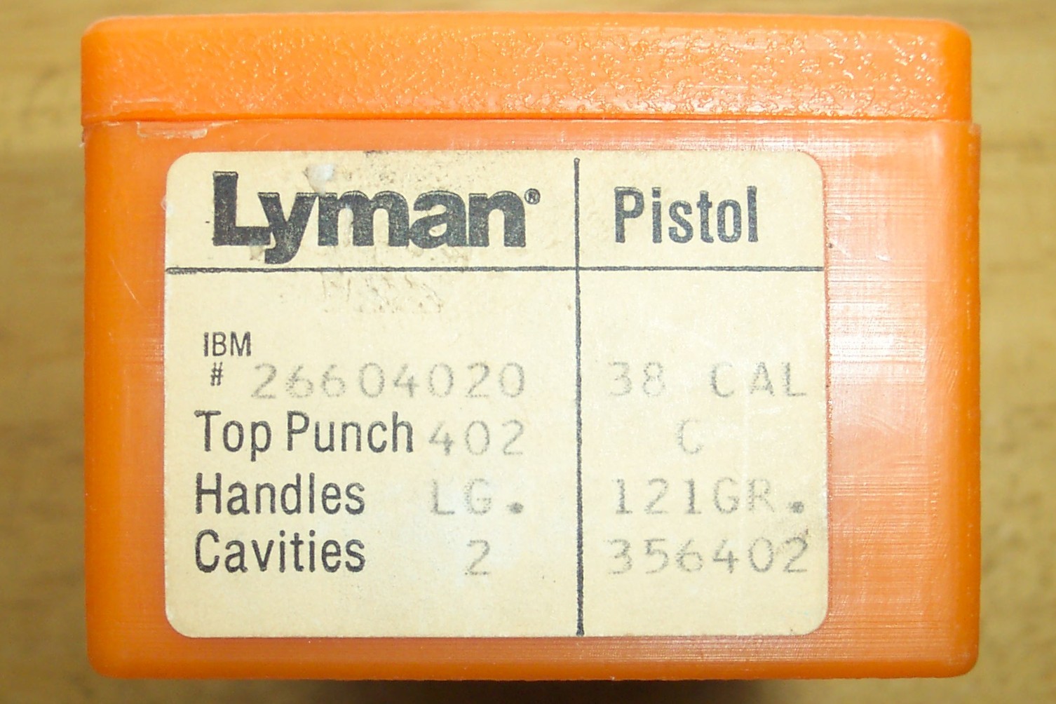 LYMAN 356402 DOUBLE CAVITY 9mm 121 GRAIN MOULD UNUSED IN ORIGINAL WRAP