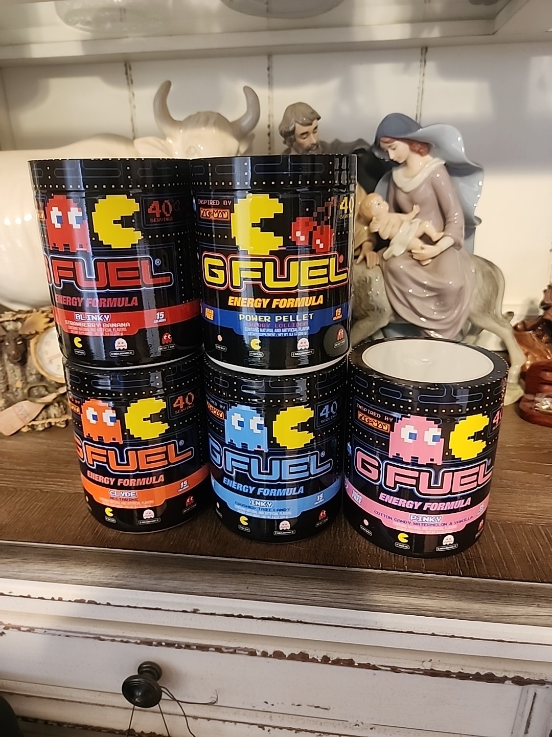 Gfuel Pacman Tubs All Five Tubs Inky Pinky Blinky Clyde Power Peller Atari Gfuel
