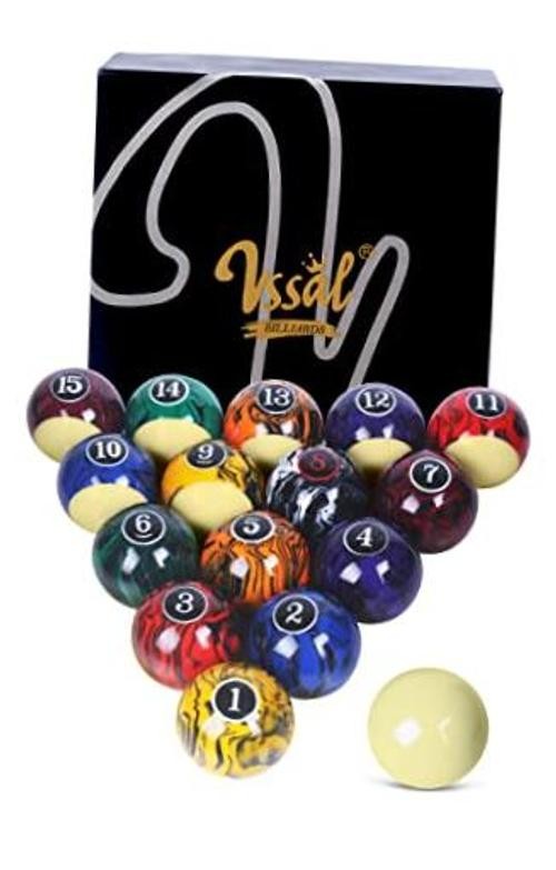 Billiard Balls Set Pool Table Balls Marble-Swirl & Tournament Dark Marble