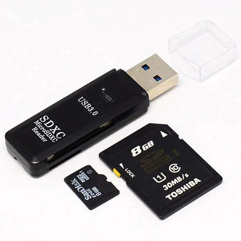 1pc Card Reader USB3.0 SD for PC Micro SD Card to USB Adapter for Camera Memory