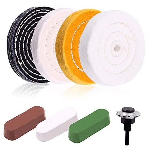 8Pcs 4inch Buffing Polishing Wheel Kit Includes Polishing Compounds, Buffer