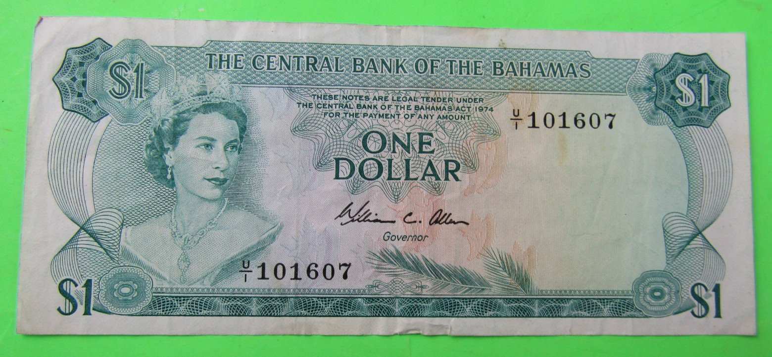 BAHAMAS, $1, QEII, P#35b, L. 1974