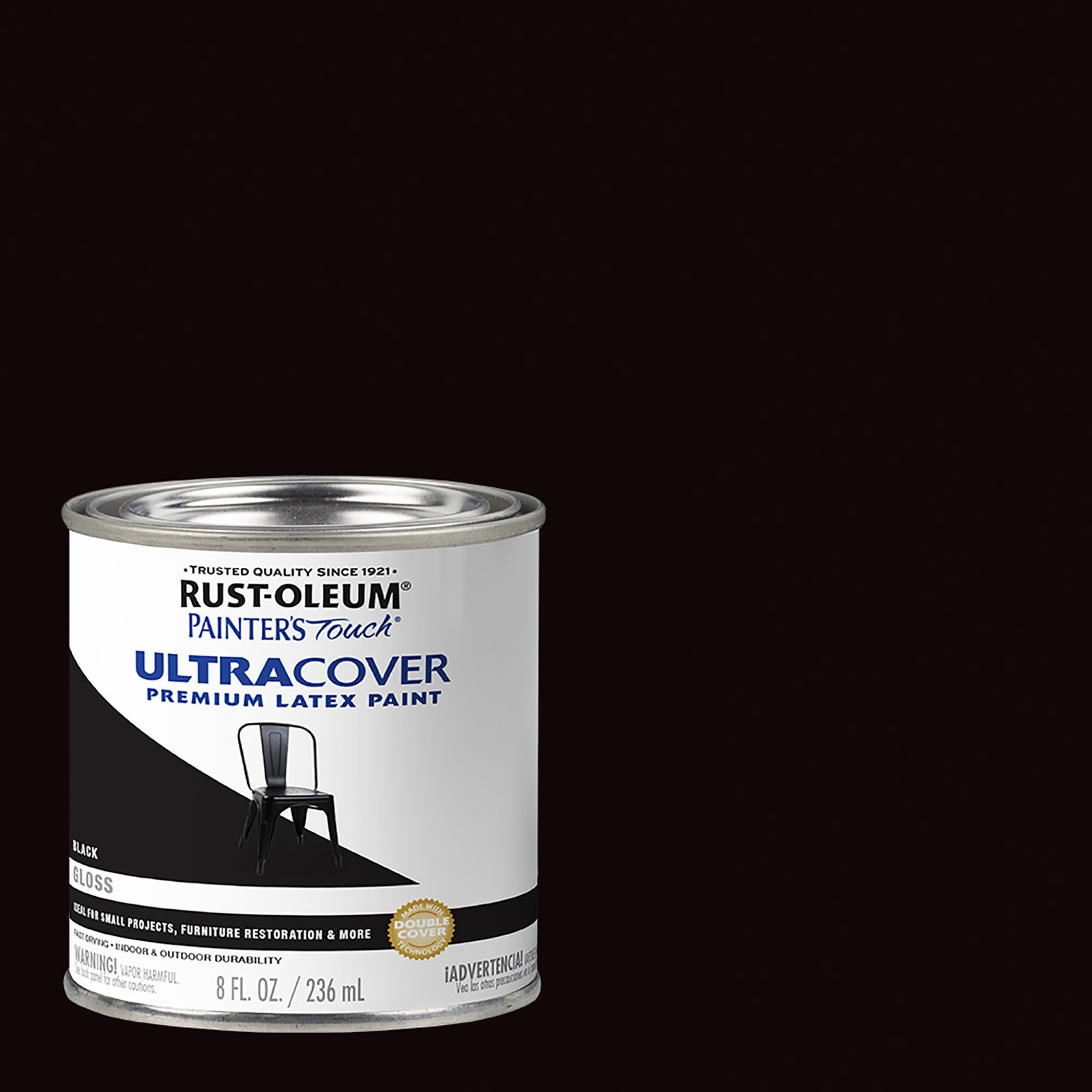 RustOleum 1979730 Painter's Touch Latex Paint, Half Pint, Gloss Black, 8 Fl O...