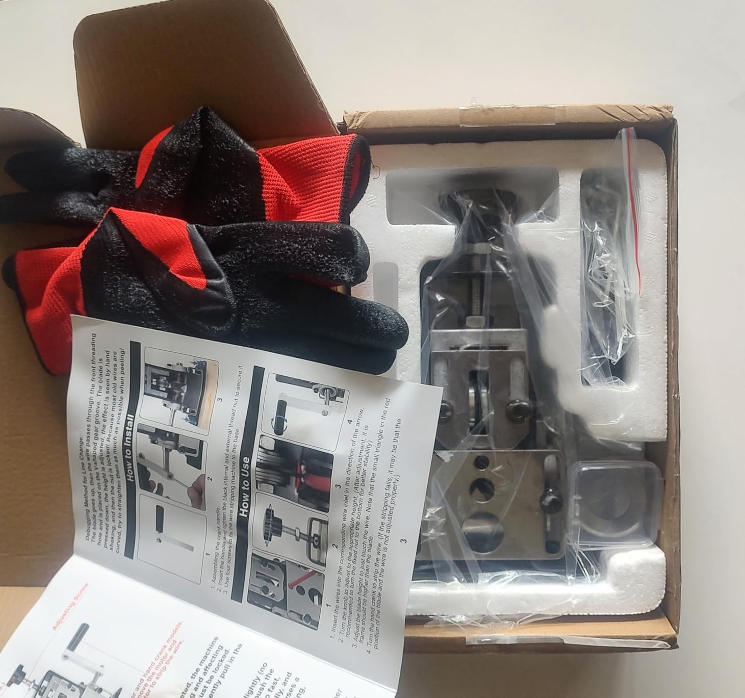 Manual Wire Stripping Machine 0.06-1" Drill Powered Hand Crank Copper Scrap Tool