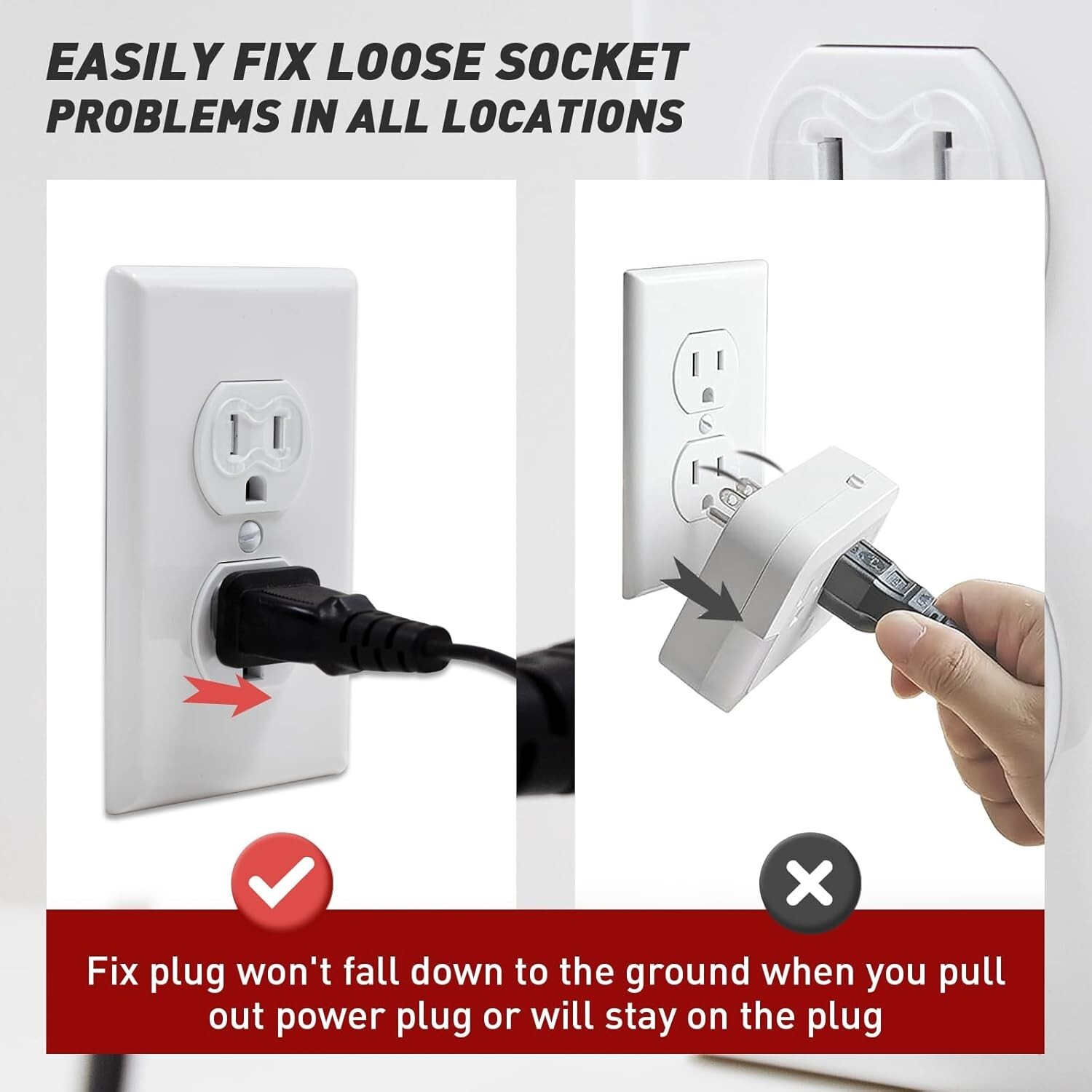 Loose Outlet Repair Plug - 30-Pack Socket Extender for Type A/B Compatibility