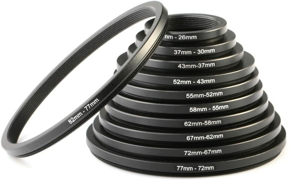 K&F CONCEPT 11pcs/Set Lens Filter Step Down Adapter Ring Kit for DSLR Camera
