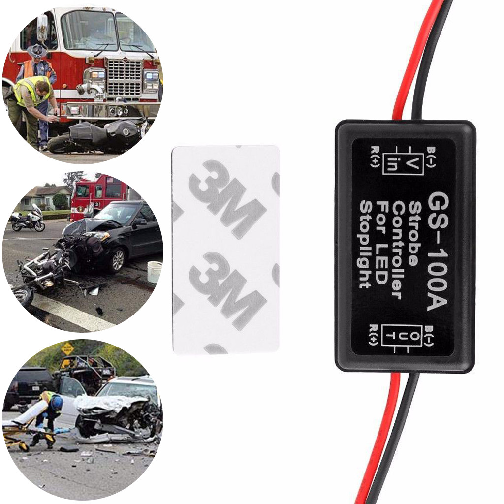 4 PCS Flash Strobe Controller Box Flasher Module for LED Brake Tail Stop Light