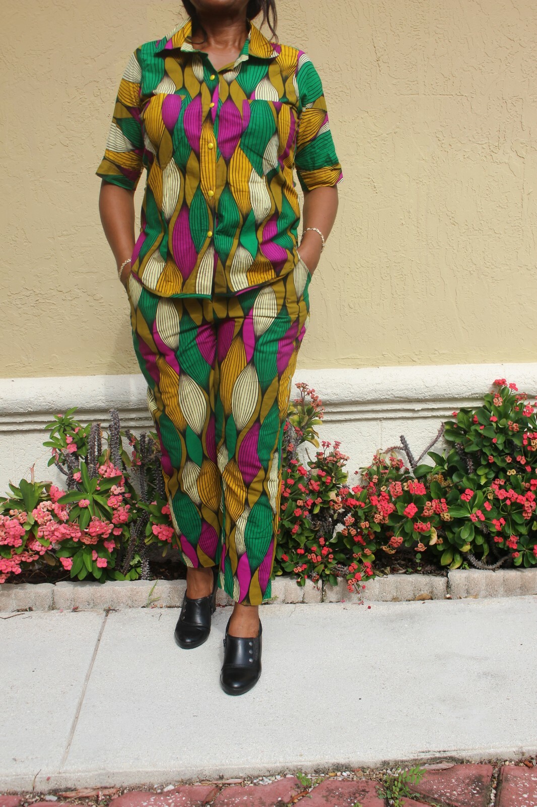 AFRICAN NIGERIAN WAX ANKARA TOP & PANT ( CULTURAL& ETHNIC CLOTHING   AFRICA )