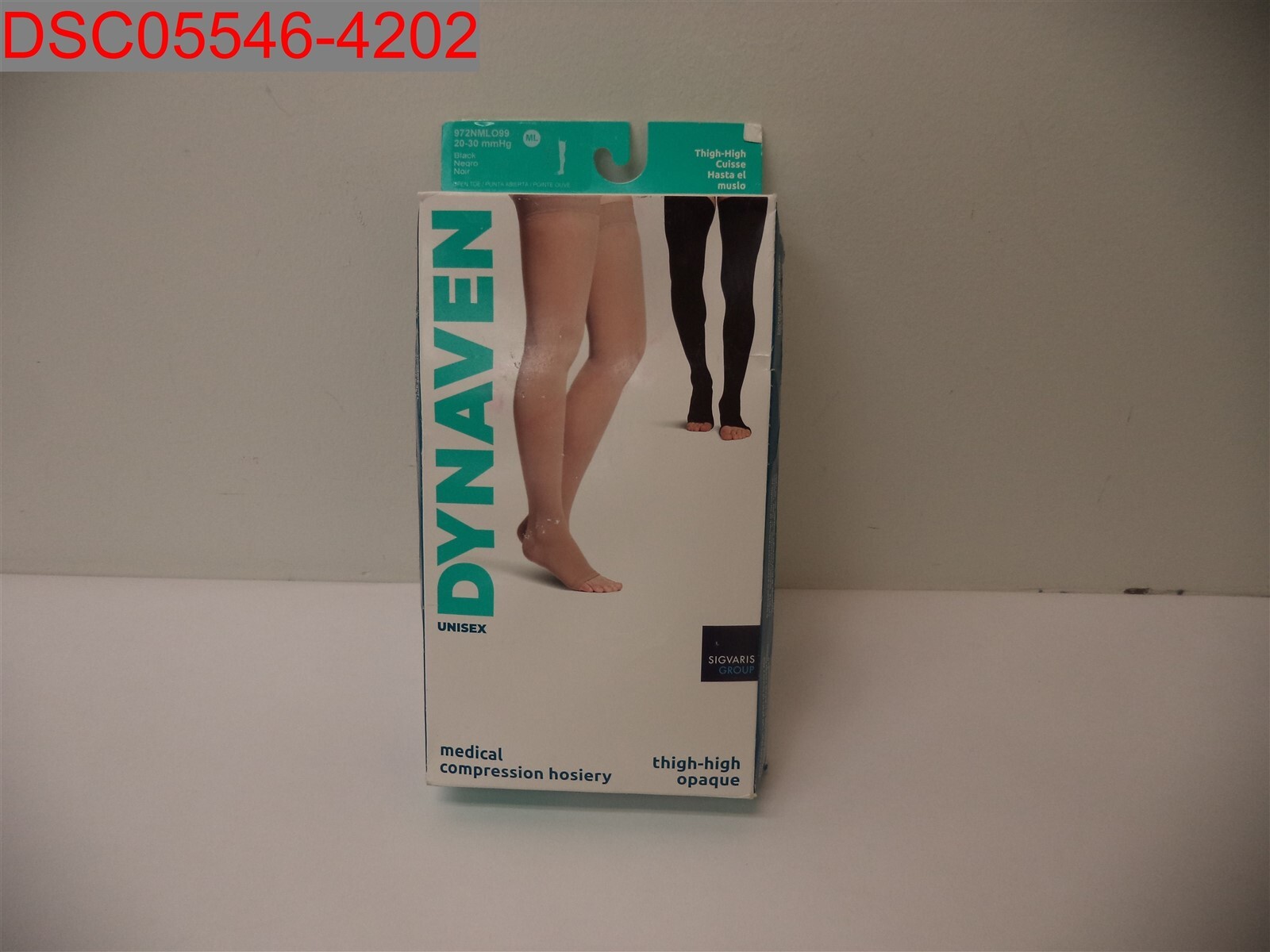 SIGVARIS Adult BlackDYNAVEN OpenToe ThighHighs w/GripTop 20-30mmHg ML X0022QK4HF