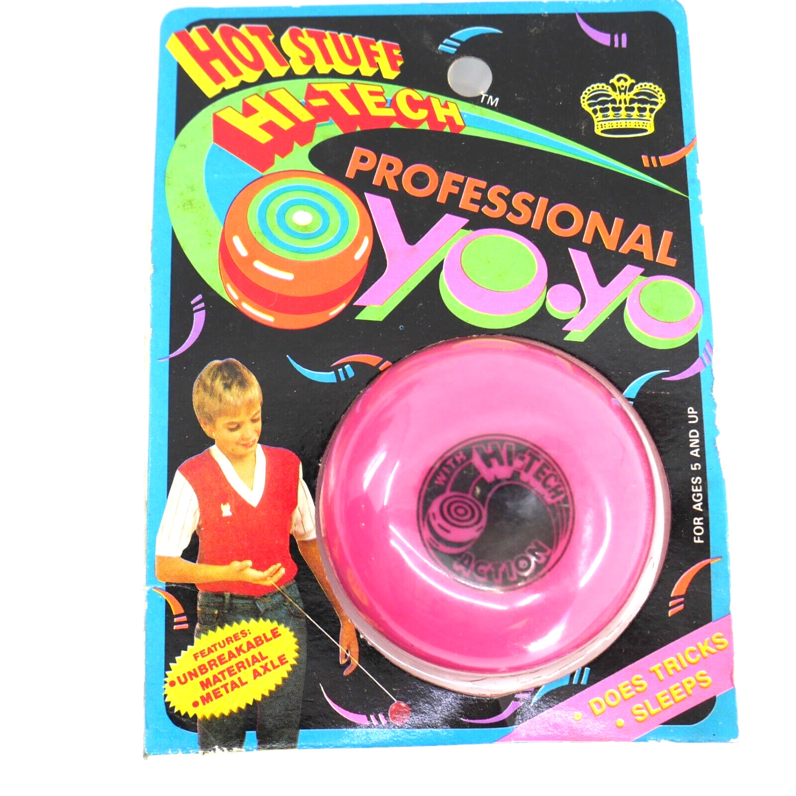 Vintage 90s Hot Stuff Hi Tech Professional Yo-Yo new neon package  PINK