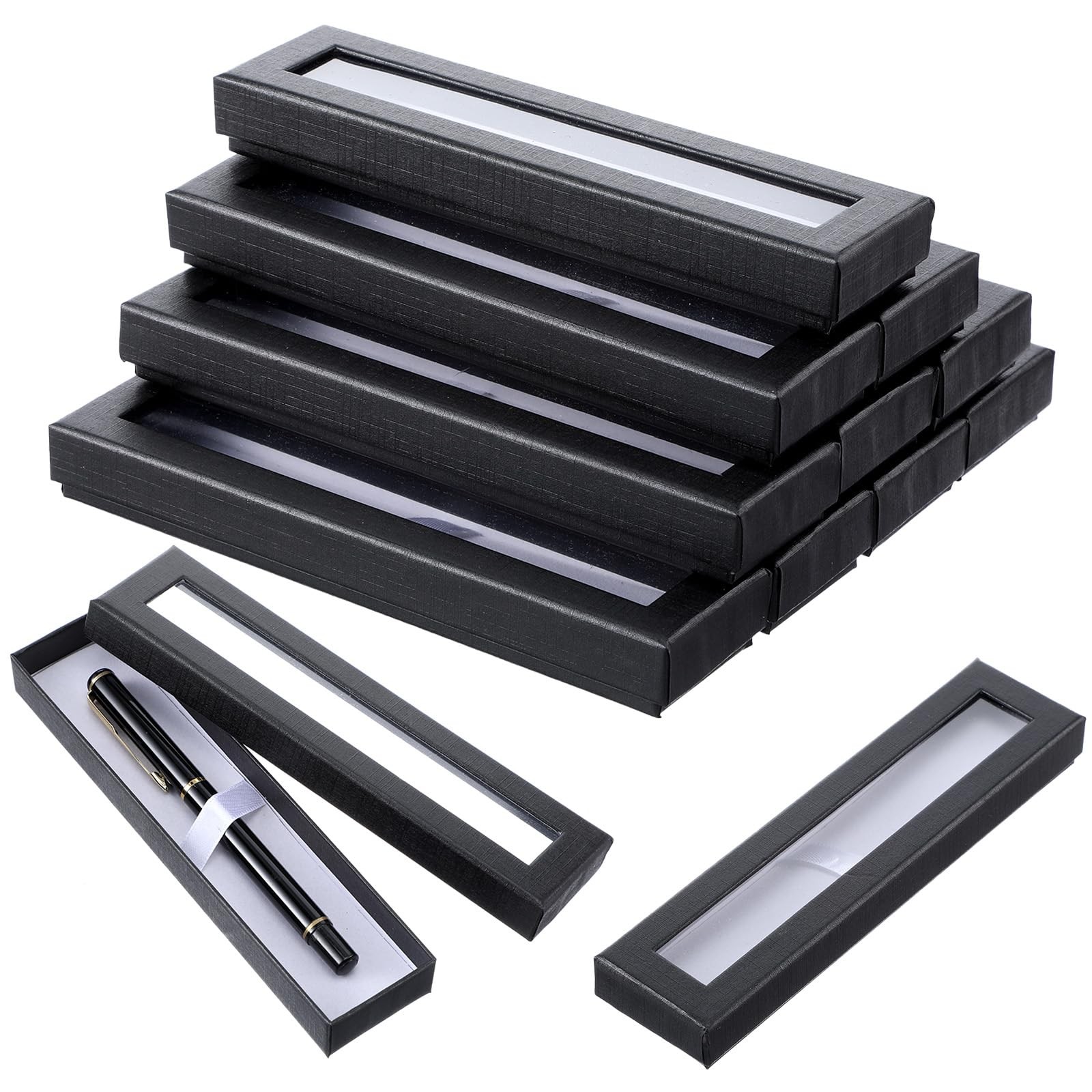 HOFURME 12 Pieces Empty Pen Gift Box Black 6.89 x 1.78 x 0.79 inches