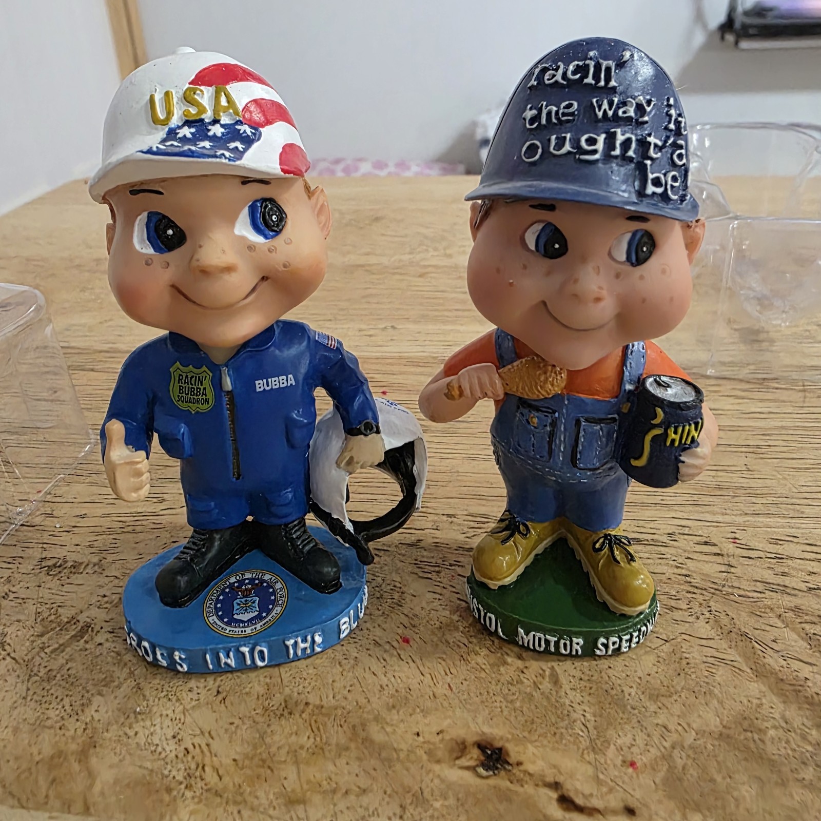 2 Motor Speedway Mini Bobblehead Figures - See Photos.