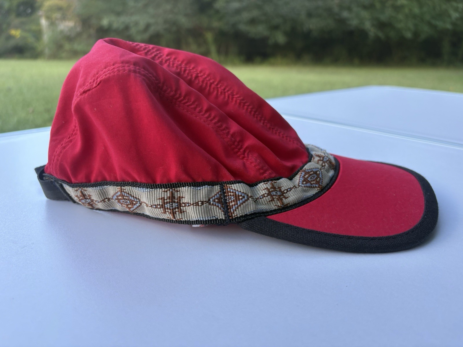 Kavu 4 Panel Red Adjustable Running Hat Size Small Made In USA