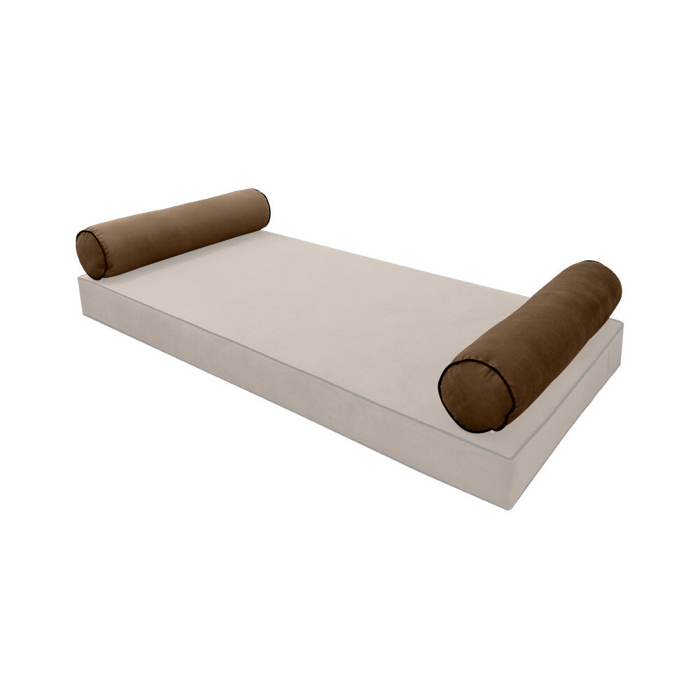 SLIPCOVER ONLY Contrast Twin Style V5 Velvet Indoor Daybed Bolster Cushion AD308
