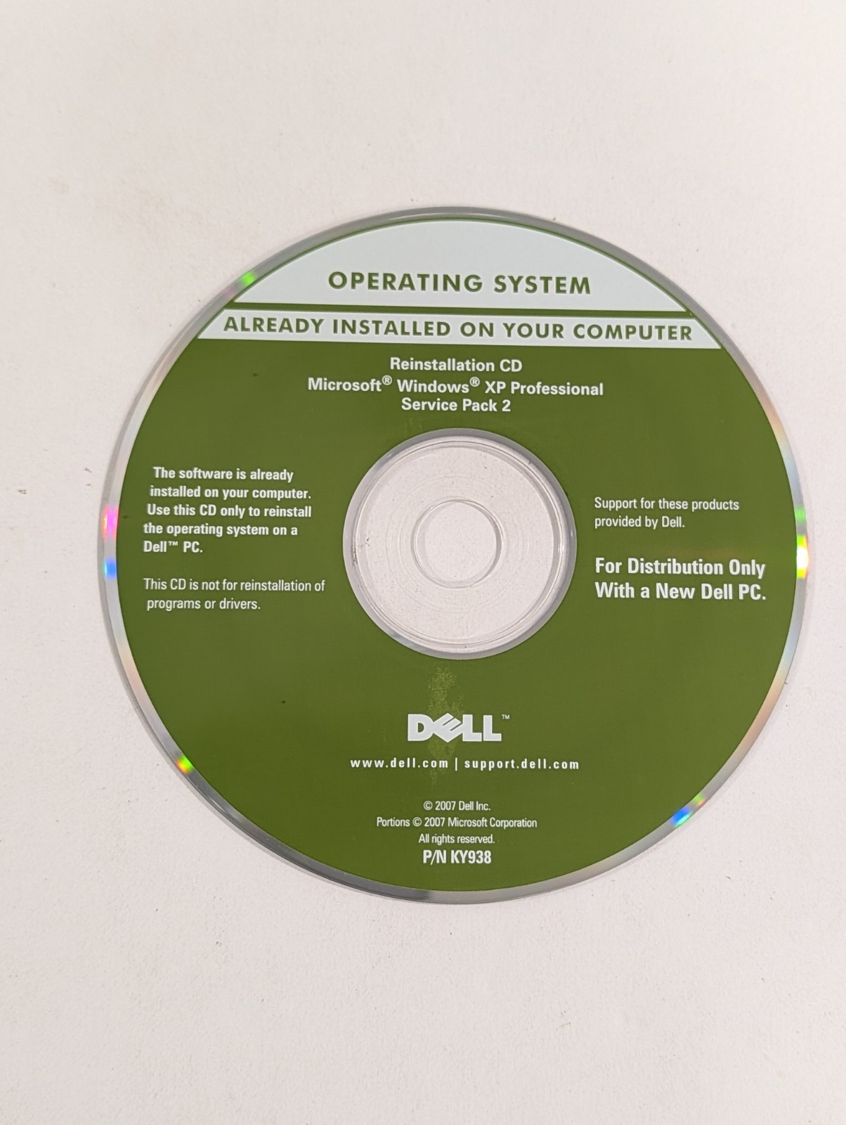 Dell Reinstallation CD Microsoft Windows XP Professional | Disc Only