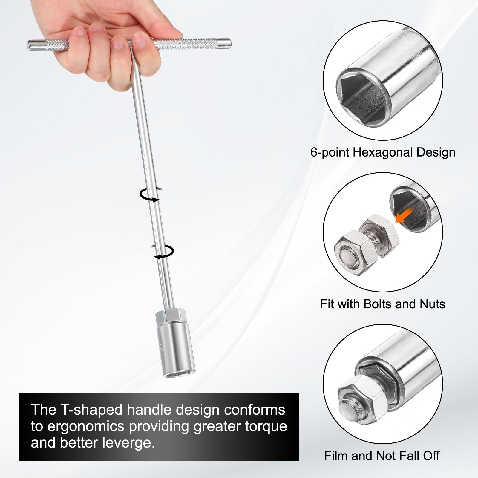 HexT-Handle Wrench Socket 12mm Metric Hexagonal Socket Wrench