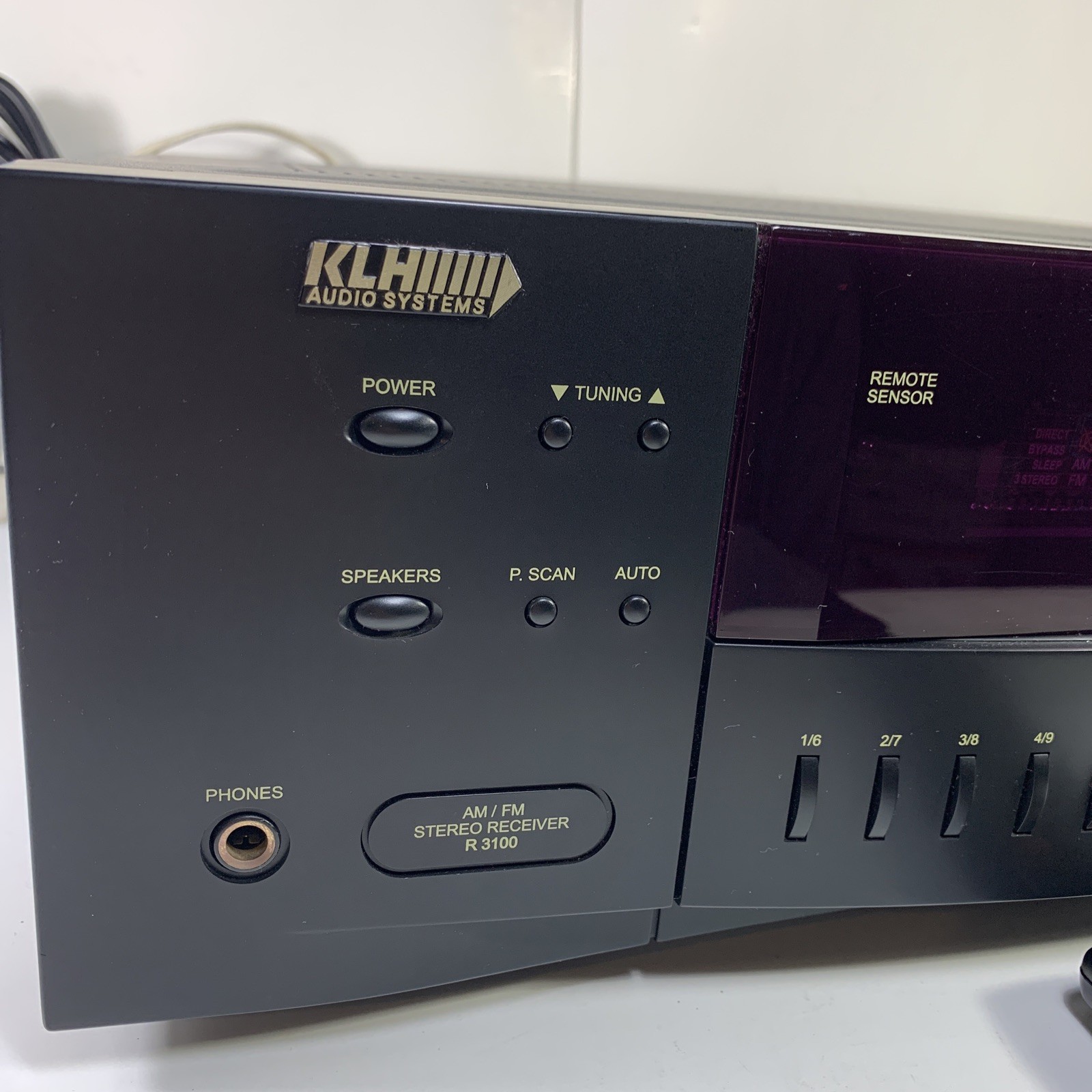 KLH R3100 Receiver HiFi Stereo Vintage Home Audio 2 Channel Radio Black Dolby
