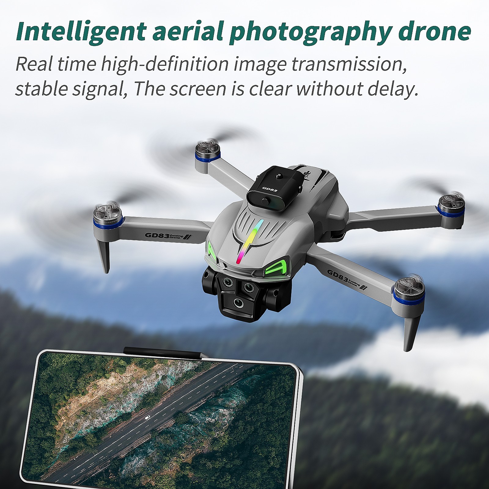 Foldable Quadcopter Drone | Brushless Motors, Large Display Remote Control