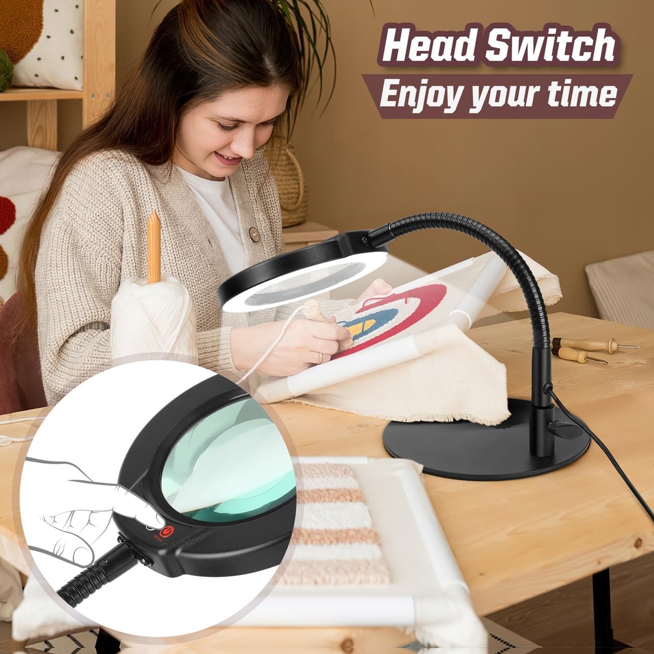 High-Definition 10X Magnifying Lamp: Space-Saving Design with Versatile Lighting