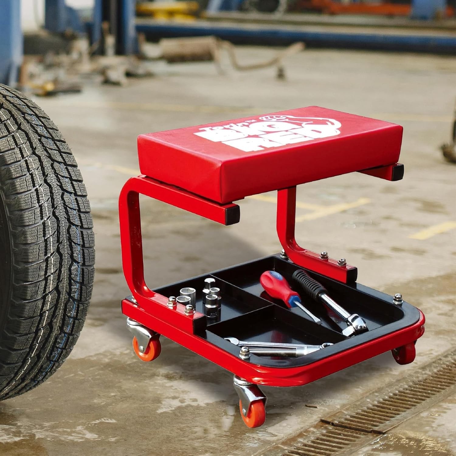 Garage Rolling Creeper Seat Tool Cart