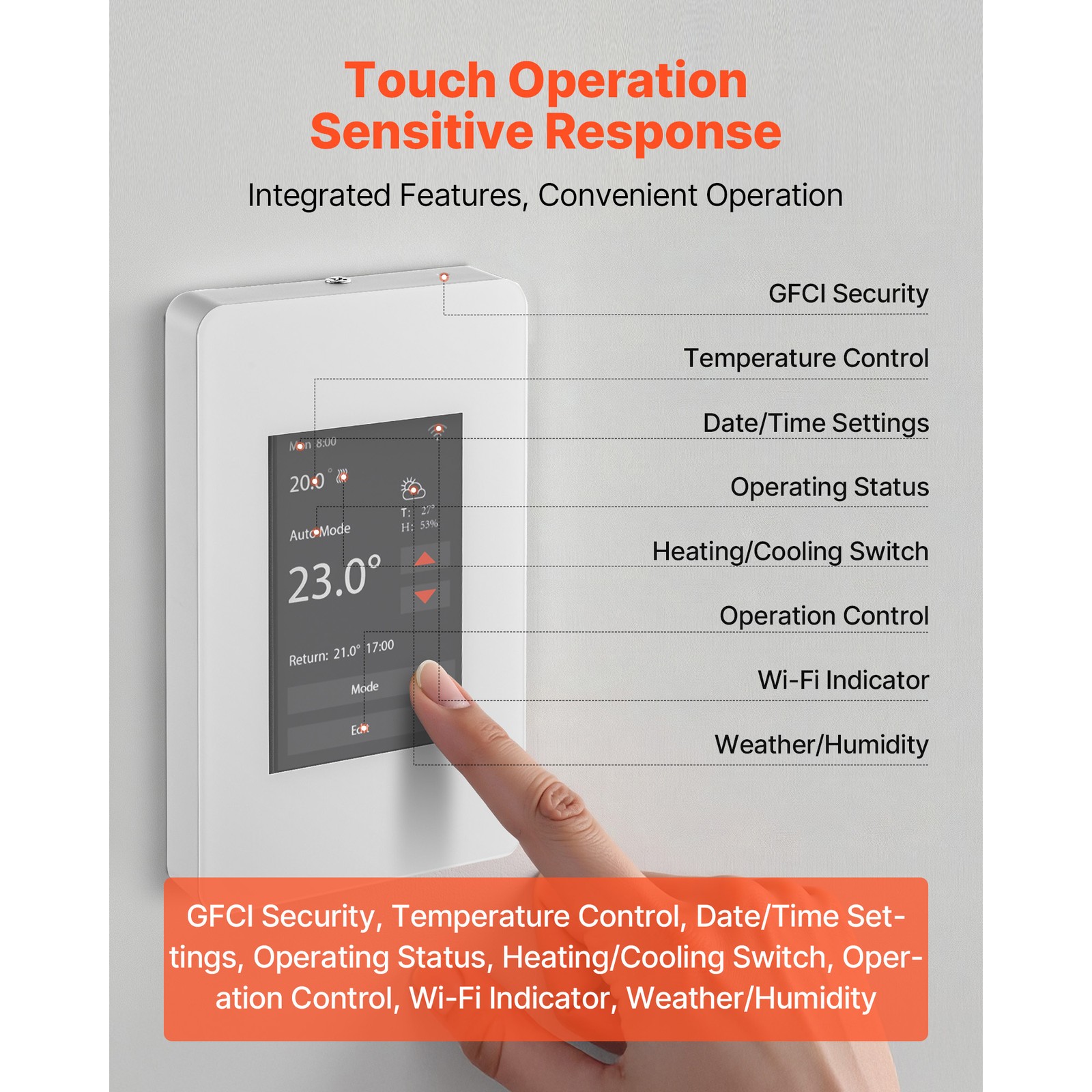 Uimoso Programmable Thermostat with TFT Screen for Floor Heating Systems
