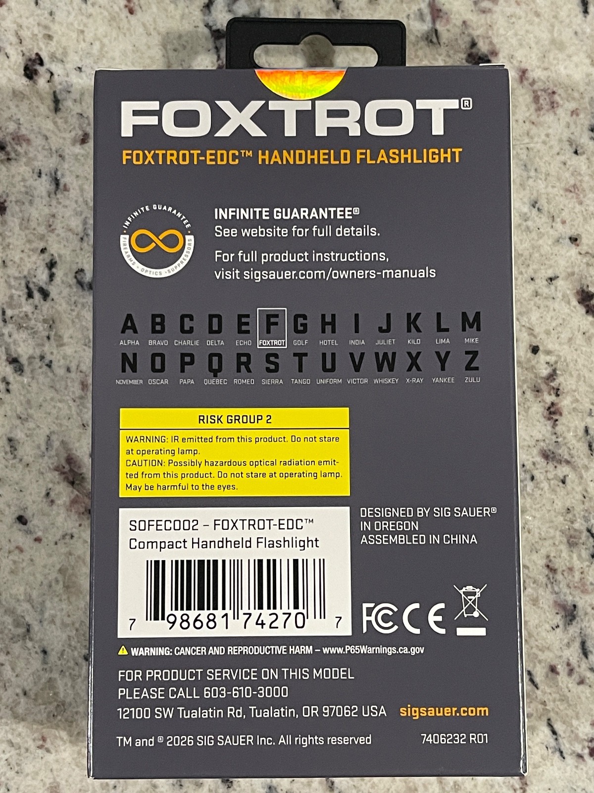 Sig Sauer FOXTROT-EDC 1350 Lumen Compact Handheld Tactical Flashlight - SOFEC002