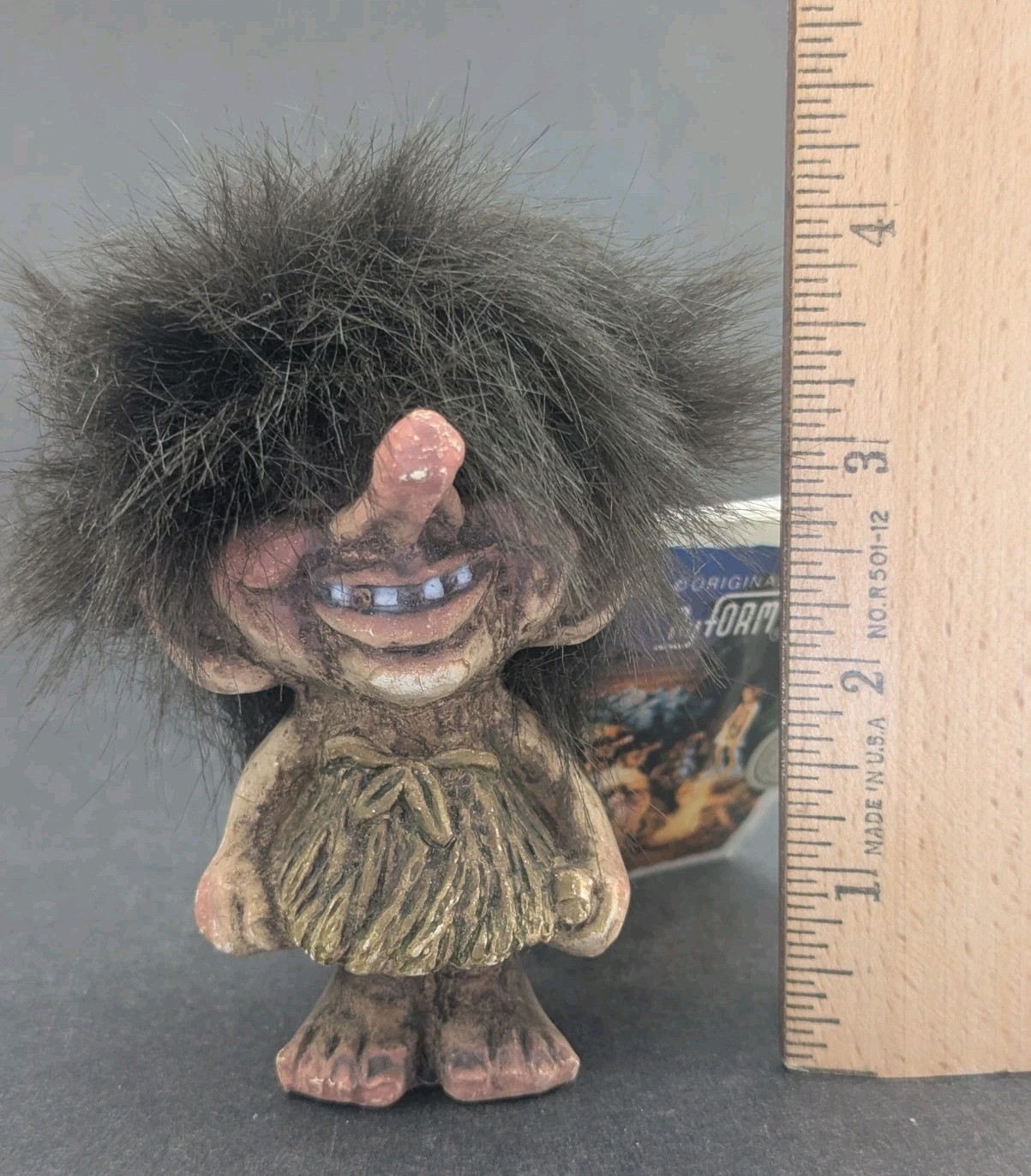NyForm Troll #15 Girl Lena Tag 4" Norway Vtg Fur Composite