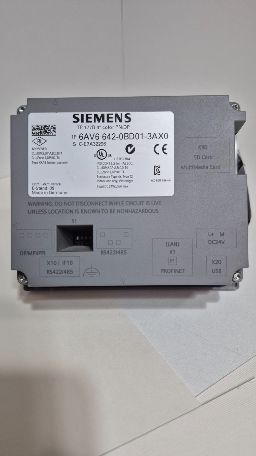 USED, SIMATIC HMI Touch Panel TP 177B, 6AV6 642-0BD01-3AX0