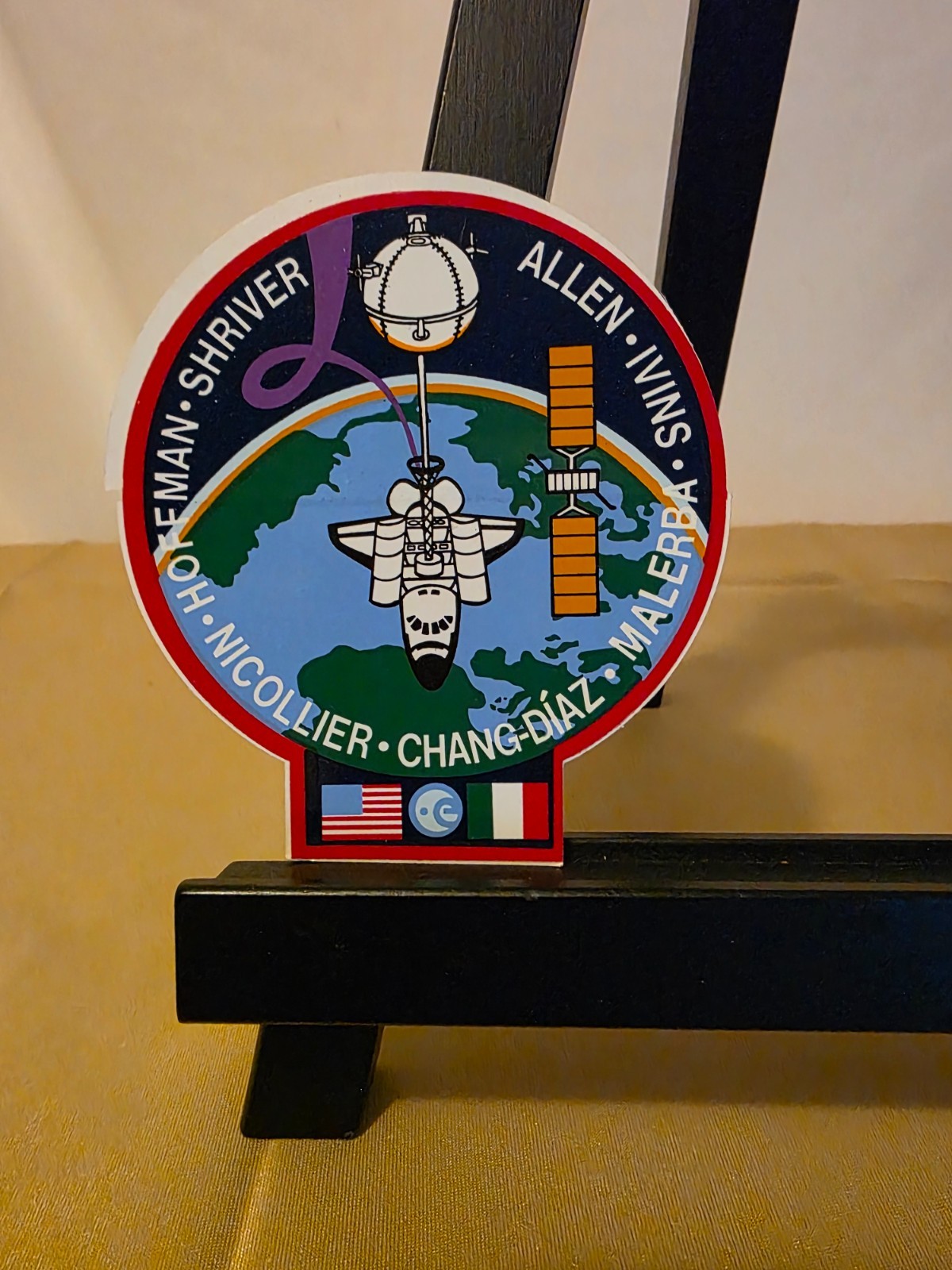 NASA SPACE SHUTTLE STS-46 Crew Patch Sticker - 3 1/2 inches