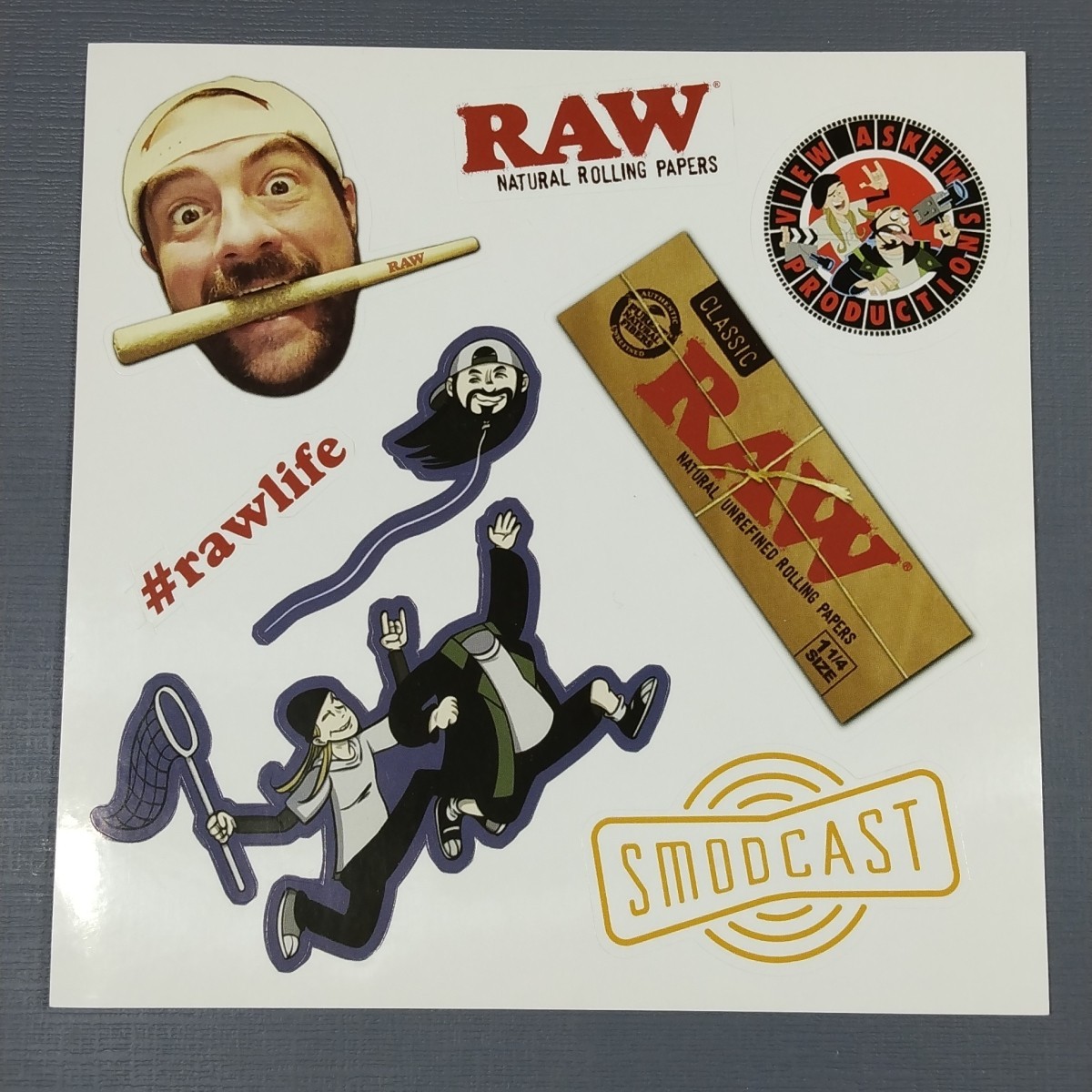 Kevin Smith Raw Rolling Papers Smodcast View Askew Sticker Sheet Jay Silent Bob