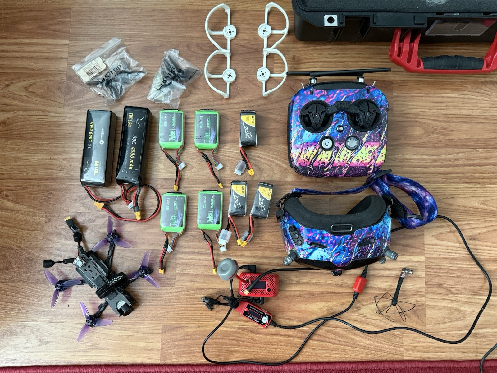 FPV Freestyle Drone 5 with Everything You Need Many Extra Batteries New
