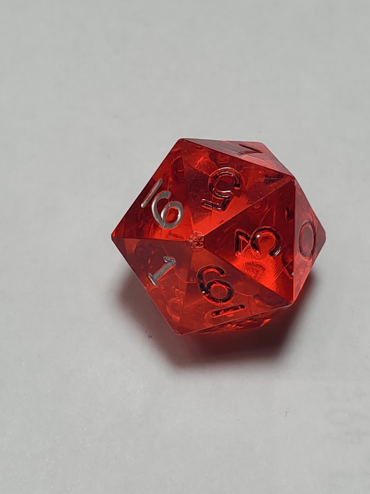 Vintage Armory Transparent Ruby Red 0-9 Twice D20 Die RPG AD&D Dice Sharp