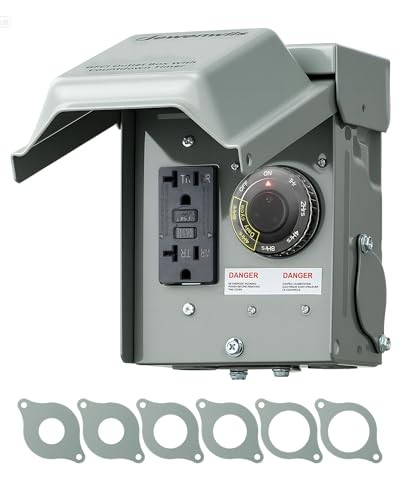 Outdoor Outlet Box with 20 AMP WRTR GFCI 20 AMP with Countdown & Cycle