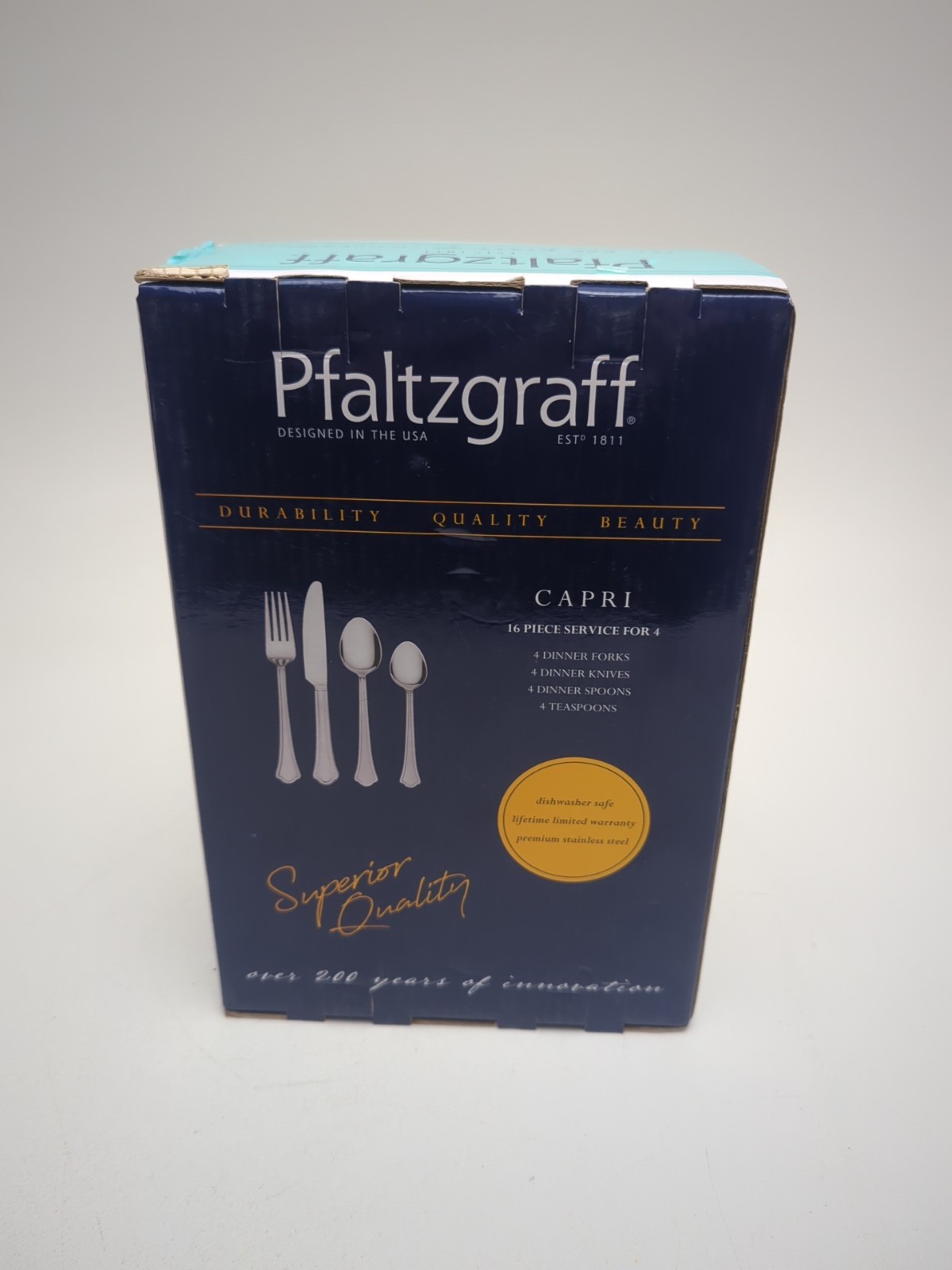pfaltzgraff Capri 16 Piece Flatware Cutlery For 4 - Stainless