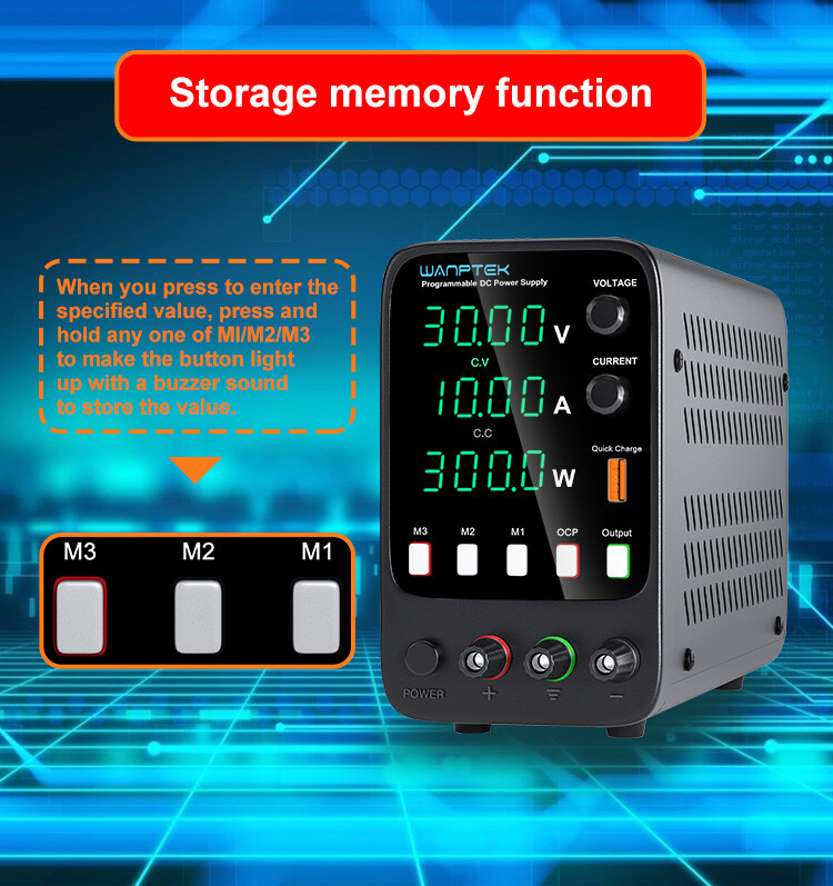 DC 60V 5A Lab Adjustable Power Supply Variable Bench Switching Internal Memories