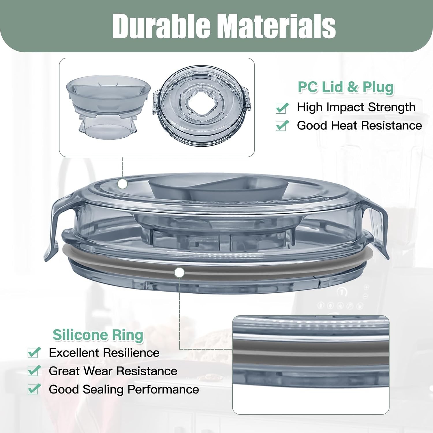 Snap Closure Replacement Lid for 64 oz Blender Containers - Clear Design