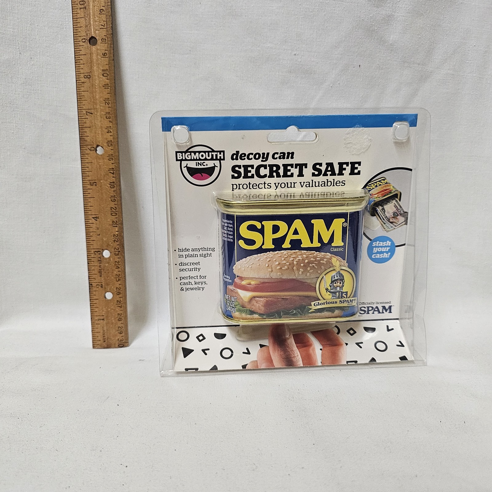 Big Mouth Inc. Blue Yellow Spam Decoy Can Secret Safe One Size. T-176