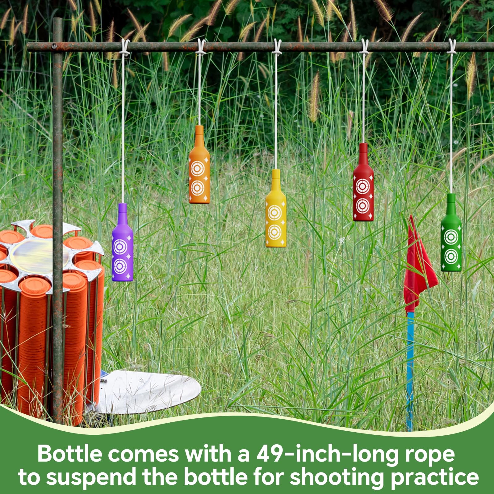 6 Pack Plastic Bottles Shooting Targets, Resetting Targets for Shooting Range...