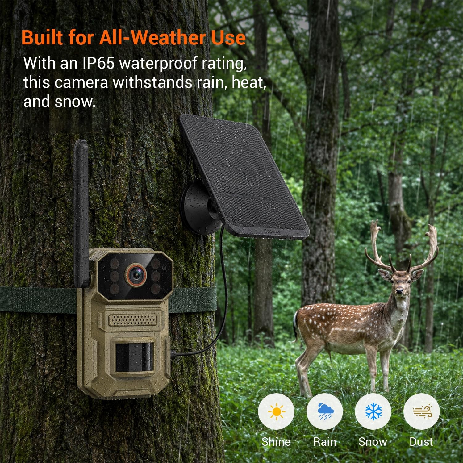 Mewlixora 4G LTE Cellular Trail Camera with Solar Panel, Night Vision, PIR...