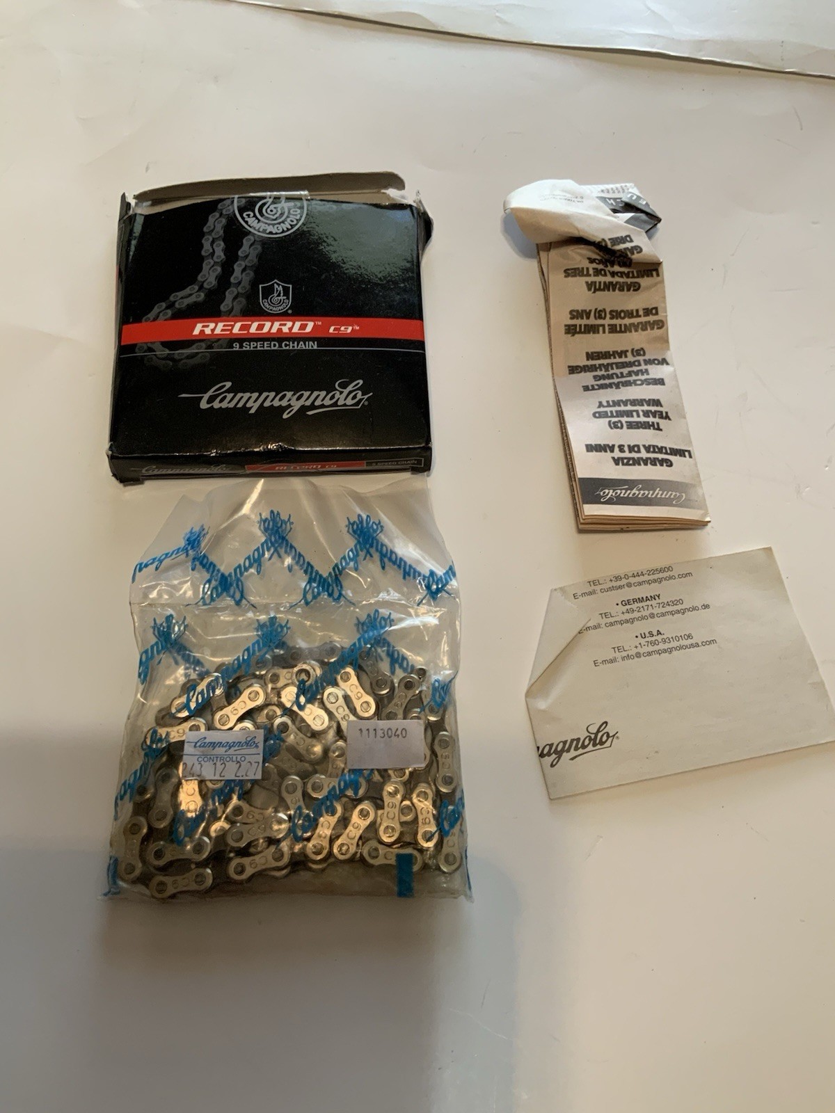 Campagnolo Record Ultra Drive 9 Speed Chain CN99-RE09 Italy NEW NOS 0113040 2000