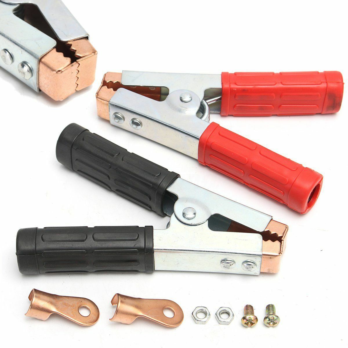 2 X 600A New Heavy Duty Crocodile Alligator Vehicle Boat Battery Test Clip Clamp