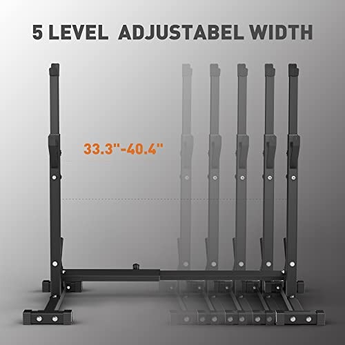 Elevens Squat Rack Stand Adjustable Bench Press Barbell Rack Stand - Black