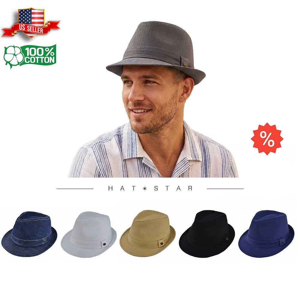 Stylish Men's Short Brim Cuban Fedora Trilby Hat - Classic Textured Style