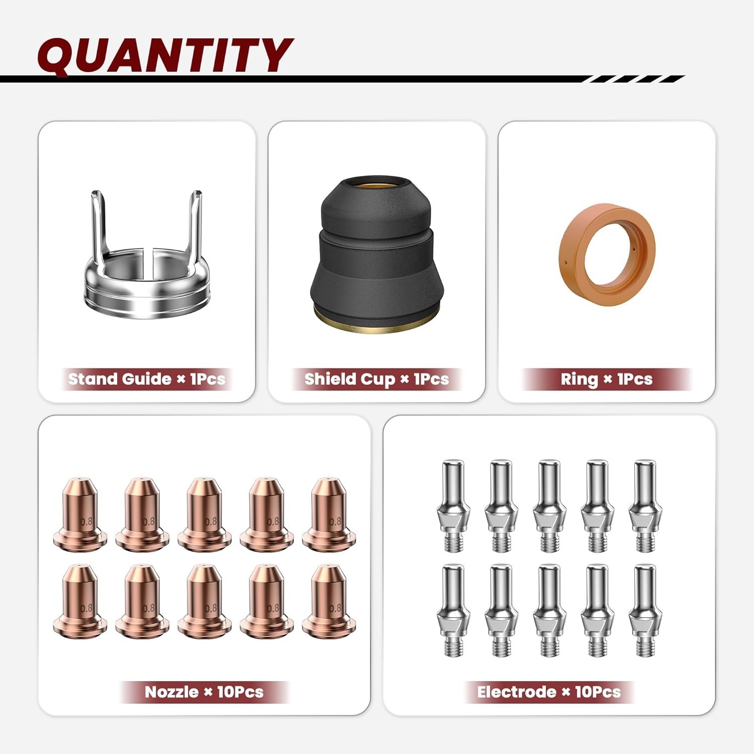Complete Kit of 23Pcs Plasma Cutting Consumables for Efficient Torch Performance