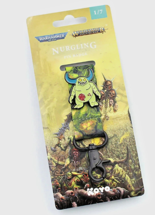 Nugrling Lanyard-Metal-NIB-OOP-Koyo-Pin-Badge-Keyring-Chaos-Nurgle-Warhammer 40k