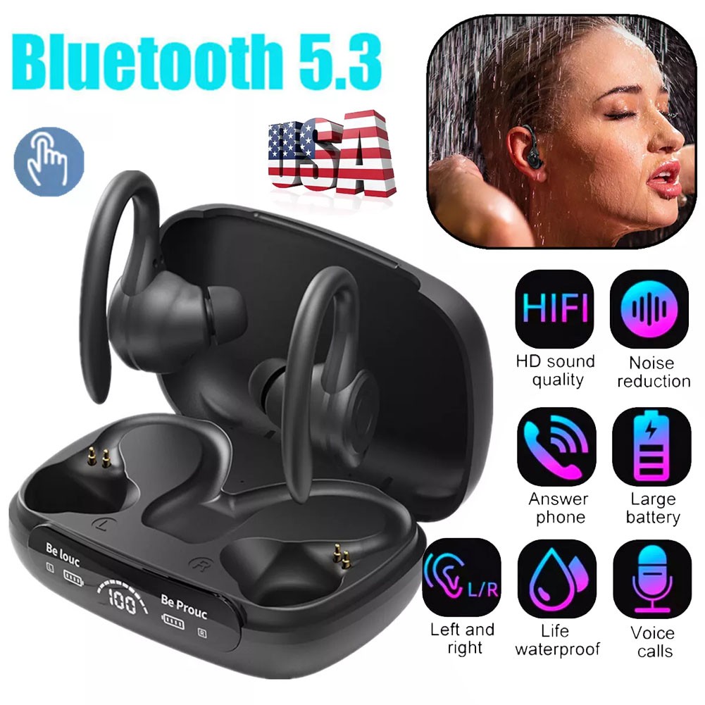 Wireless Bluetooth Earphones Sports Headphones Ear Hook Running Earbuds Headset