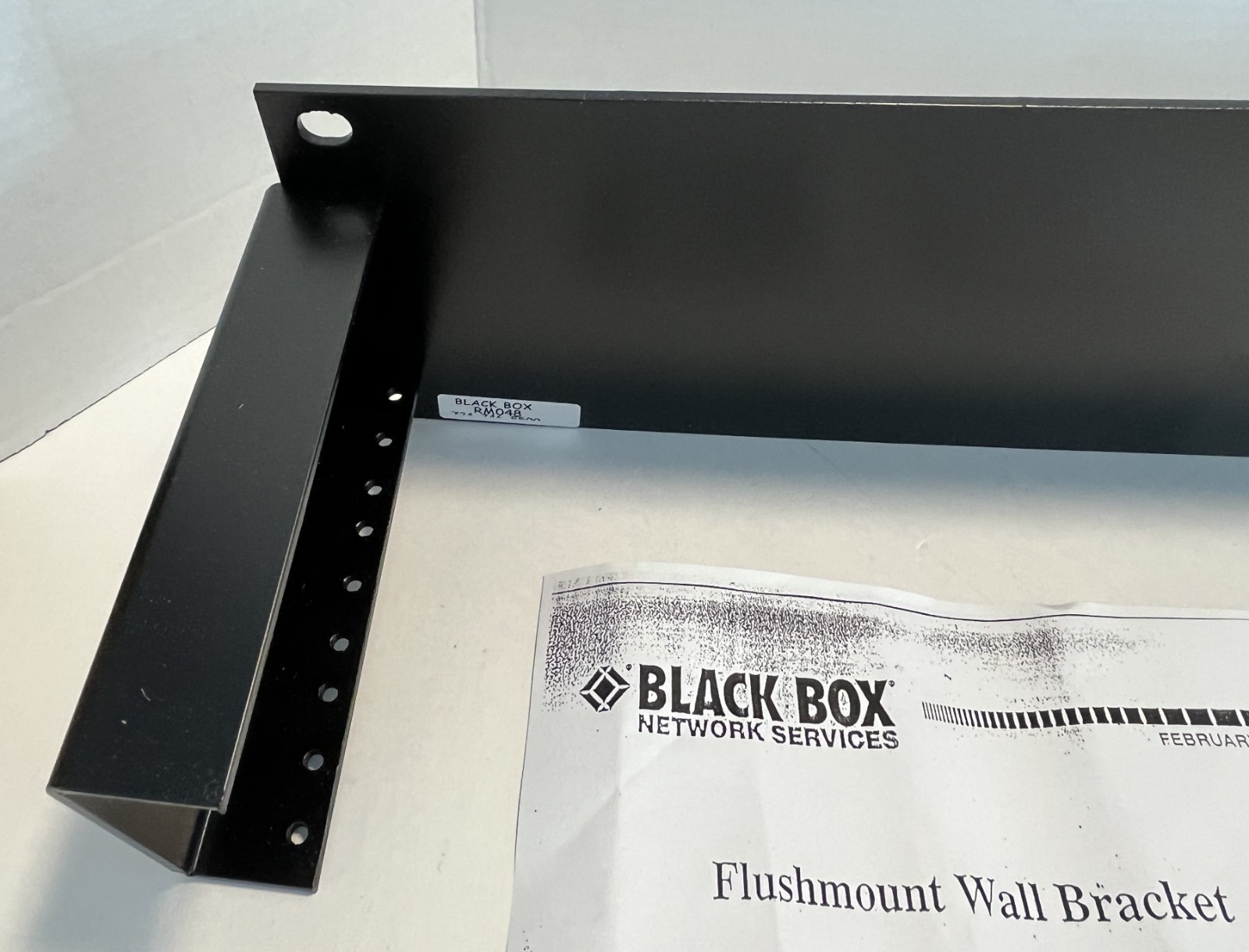 Black Box Network Services RM48 3U Flushmount Mount Black Wall Bracket USA