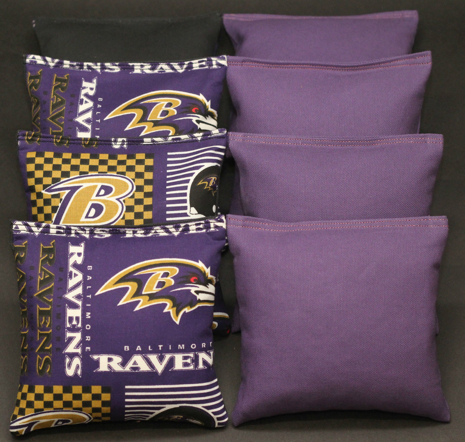 BALTIMORE RAVENS All Weather Plastic Resin Filled Cornhole Bean Bags WATERPROOF!