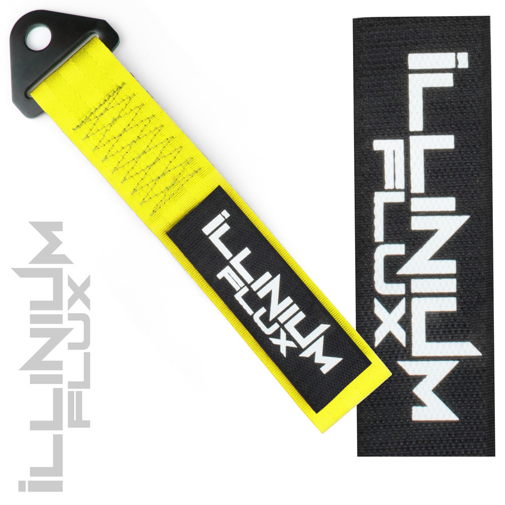 ILLINIUM FLUX YELLOW HIGH STRENGTH RACING TOW STRAP BADGE PATCH  P12