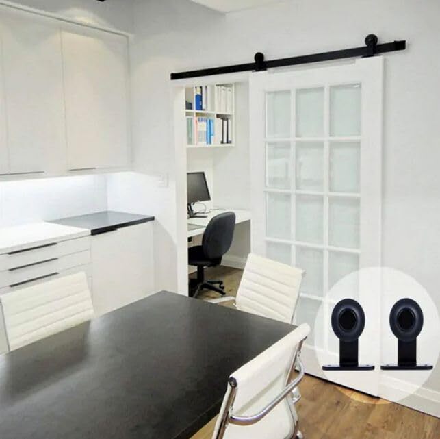 Modern Sliding Door Complete Set 200cm - Sliding Door System Complete Set Black